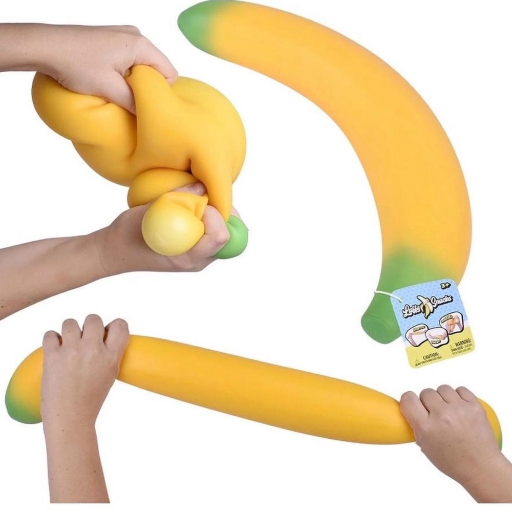 VIRAL JUMBO Banana Squishy Toy - Yellow and Green
